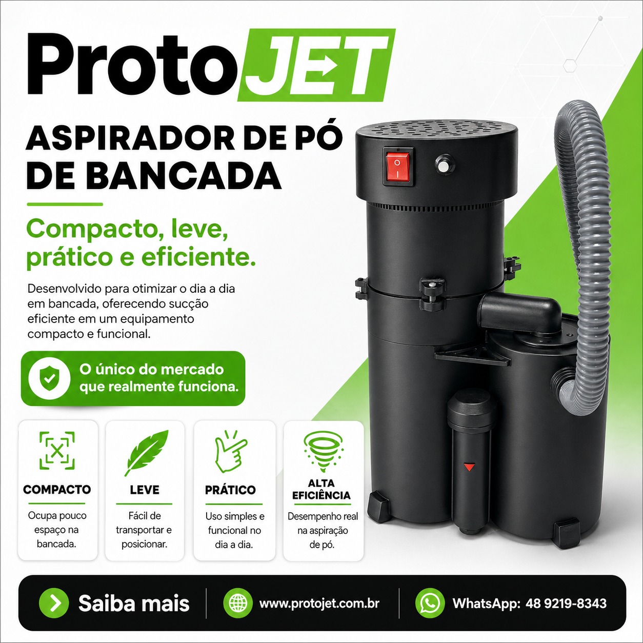 Aspirador de pó de bancada Protojet